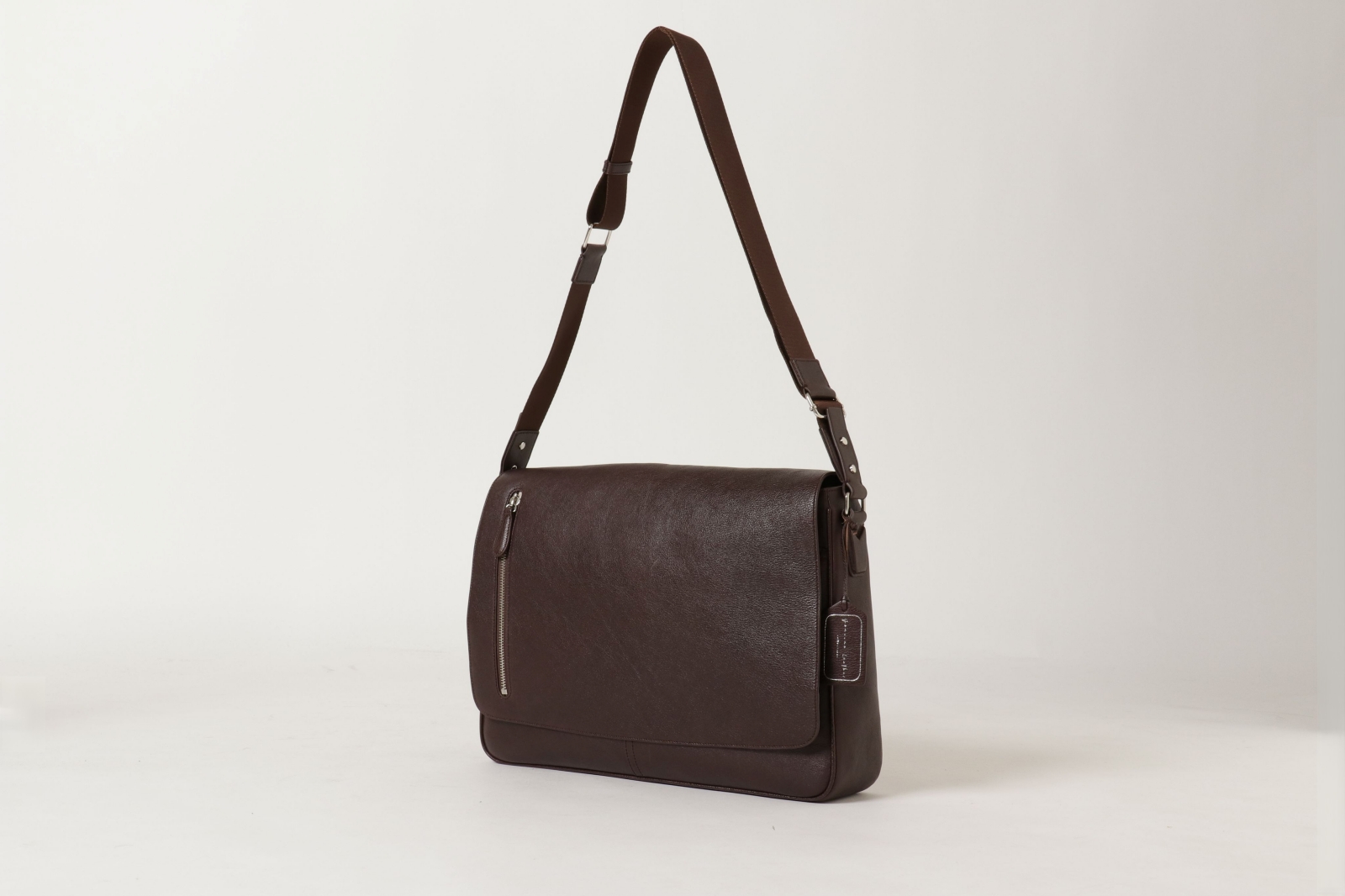 天然シボのナチュラルレザー メッセンジャーバッグ | Genuine Leather
